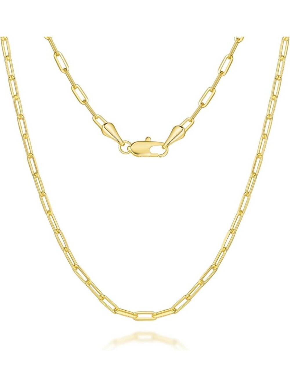 Elegant 14K Gold Paperclip Necklace for Women & Men - Stylish Everyday Jewelry